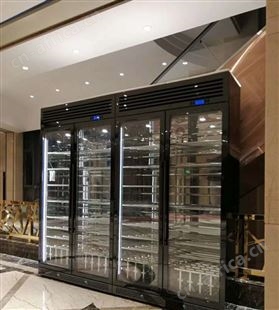 法式不锈钢镜面酒柜 金属酒架门酒窖定制