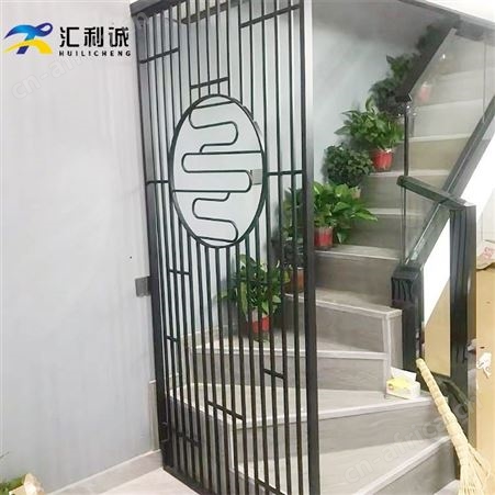黑色简约金属屏风定制不锈钢隔断款式多种选择