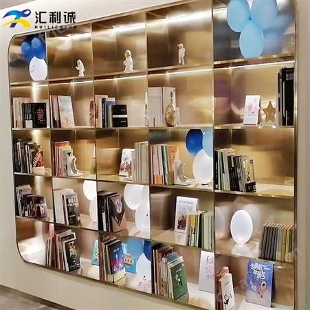 黑色不锈钢板柜 拉丝轻奢客厅不锈钢书柜置物柜定制