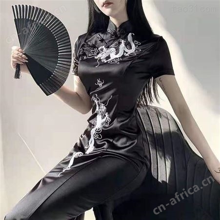2021新款走秀旗袍演出礼服优雅长款舞台大合唱中国风