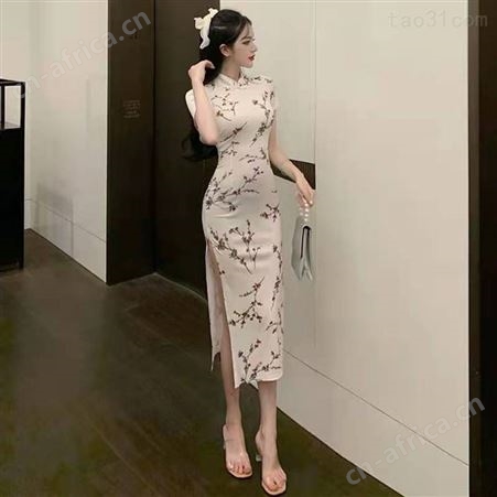 旗袍改良连衣裙2021年新款气质年轻款少女复古法式长款日常可穿夏