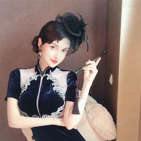 年会旗袍走秀表演服装上海滩复古性感改良旗袍