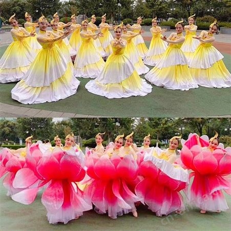 央视同款春海花海舞蹈花瓣裙开场舞演出服