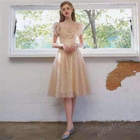 洋装小晚礼服裙女2021新款宴会气质显瘦名媛轻奢小众平时可穿