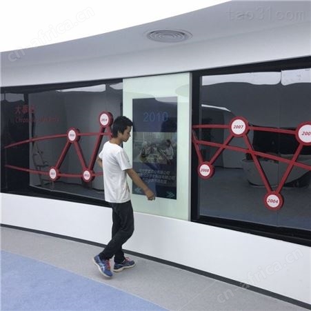 安徽铜陵 滑轨屏 电动跟随移动展厅手动推拉 弧形高清滑轨屏