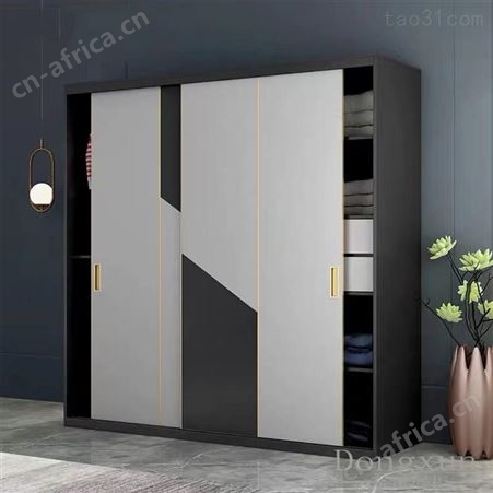 北欧轻奢现代简约衣柜家用衣帽间卧室推拉门整体大衣橱滑门储物柜小衣柜定做家具厂