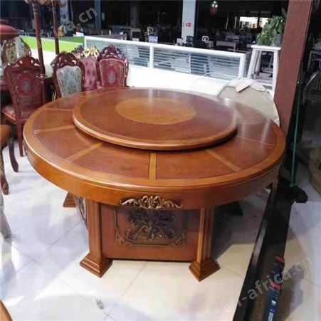 酒店大圆桌电动餐桌椅组合 餐桌厅餐桌椅组合 实木餐桌椅厂家 旭峰家具 现货供应