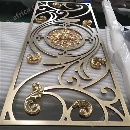加工不锈钢座屏挂屏 酒店香槟金不锈钢屏风