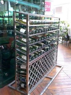 香槟金镜面不锈钢酒柜 不锈钢洋酒展示柜