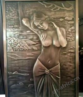 不锈钢蚀刻画 304不锈钢古铜做旧山水蚀刻画 来图定做不锈钢蚀刻画