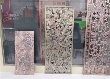 酒店镂空花格不锈钢浮雕屏风 定制简约屏风 不锈钢钛金屏风