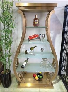 酒店8K镜面不锈钢酒柜 304大堂不锈钢恒温酒柜