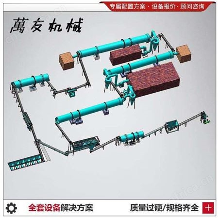 5万吨大型有机肥生产线设备配置 猪粪牛粪全自动制肥设备 鸡粪履带式堆肥翻抛机翻堆设备