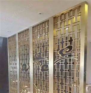 新中式不锈钢屏风定做厂家酒店玄关客厅隔断