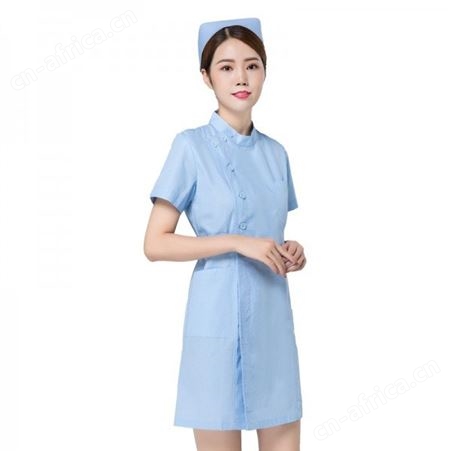 护士服价格  上下圆领白色粉蓝色护士服  批发价格