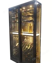 不锈钢中式酒柜 郑州玫瑰金不锈钢展示架批发