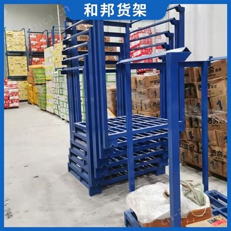 钢制重型堆垛架折叠仓储叠放式插管式物料布料食品叠高货架定制