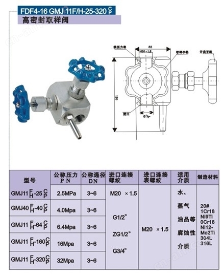 高密封取样阀结构图