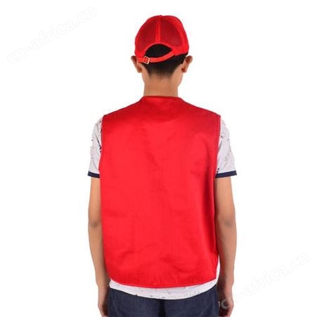 志愿者马甲定制印字logo多兜透气广告活动义工户外摄影背心红马甲