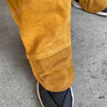电焊服牛皮套装工作服皮衣皮裤隔热焊接电焊黄色牛皮工作服