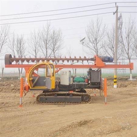 桥梁钻孔机建筑桩机 液压螺旋地基引孔桩机 小型3米多角度打桩机
