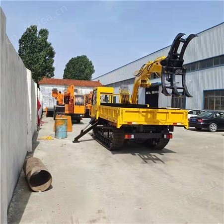 工程履带式四不像随车挖 四驱液压运输车 创佳 挖抓运输一体机
