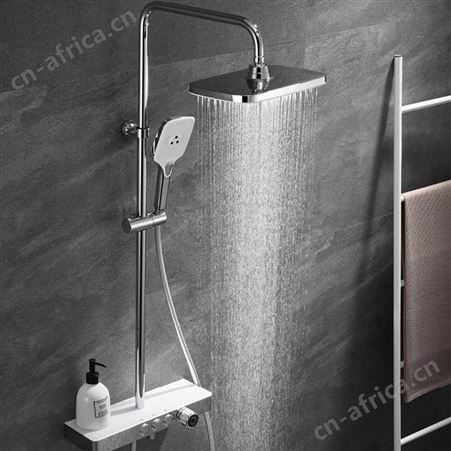 Mapleave境雨系列玻璃面花洒空气增压顶喷淋浴器置物花洒套装全铜