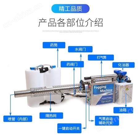 脉冲式弥雾机豪华180k超大雾水冷双管 社区街道学校工厂防疫消杀