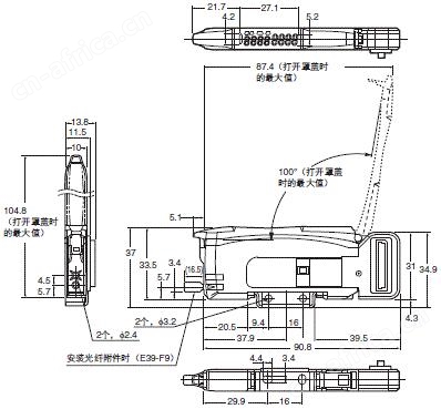 E3X-CRT 外形尺寸 4
